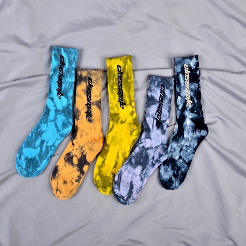 Modne Tie Dye Personalizirane Sox Jacquard Oem Crew Street Sport Muške print dizajnerske čarape Prilagođene čarape