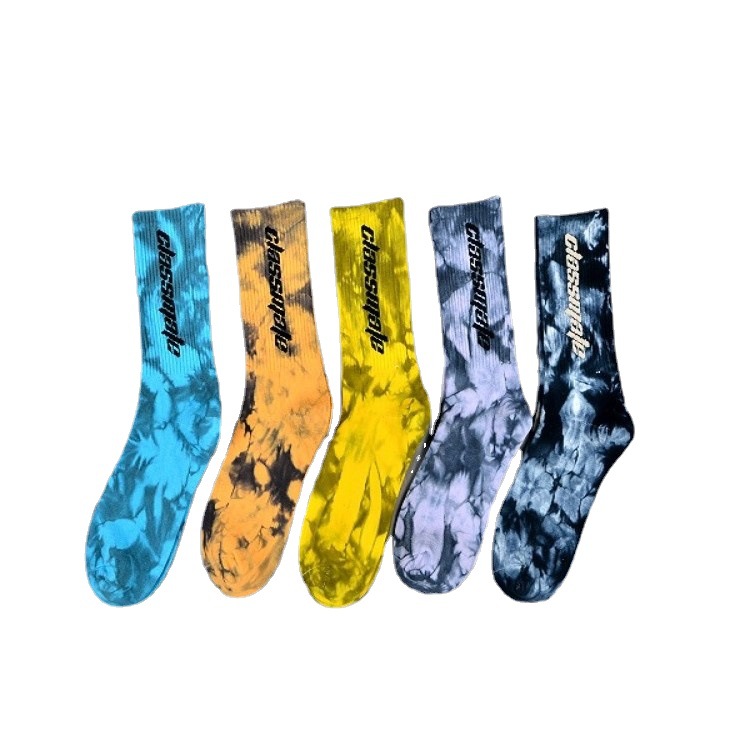 Modne Tie Dye Personalizirane Sox Jacquard Oem Crew Street Sport Muške print dizajnerske čarape Prilagođene čarape